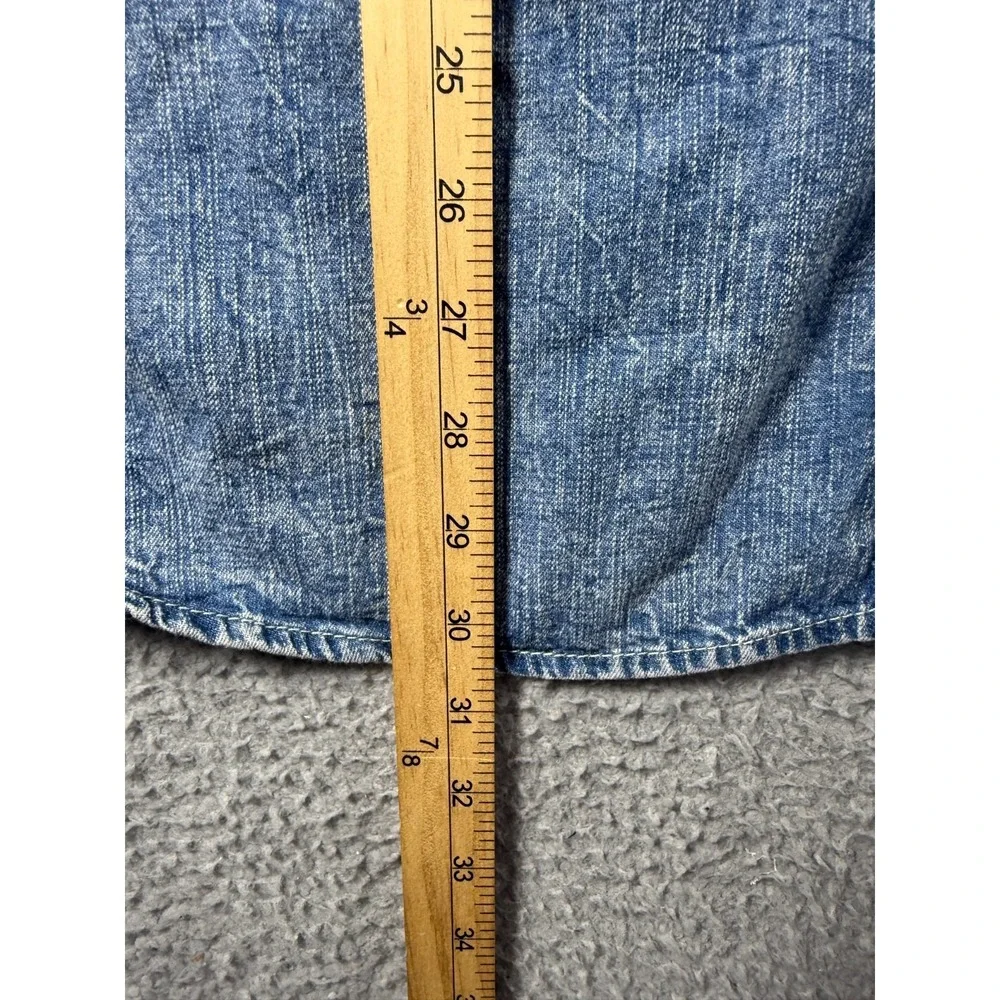 Levis Lightly Distressed Denim Button Shirt Mens XL Blue Cotton Bundle Wash